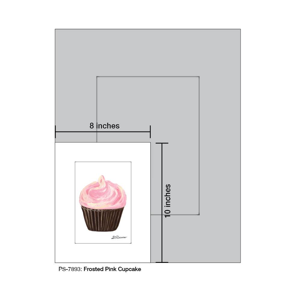 Frosted Pink Cupcake, Print (#7893)