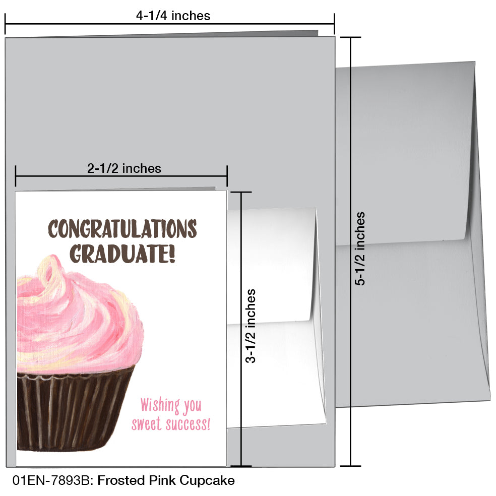 Frosted Pink Cupcake, Greeting Card (7893B)