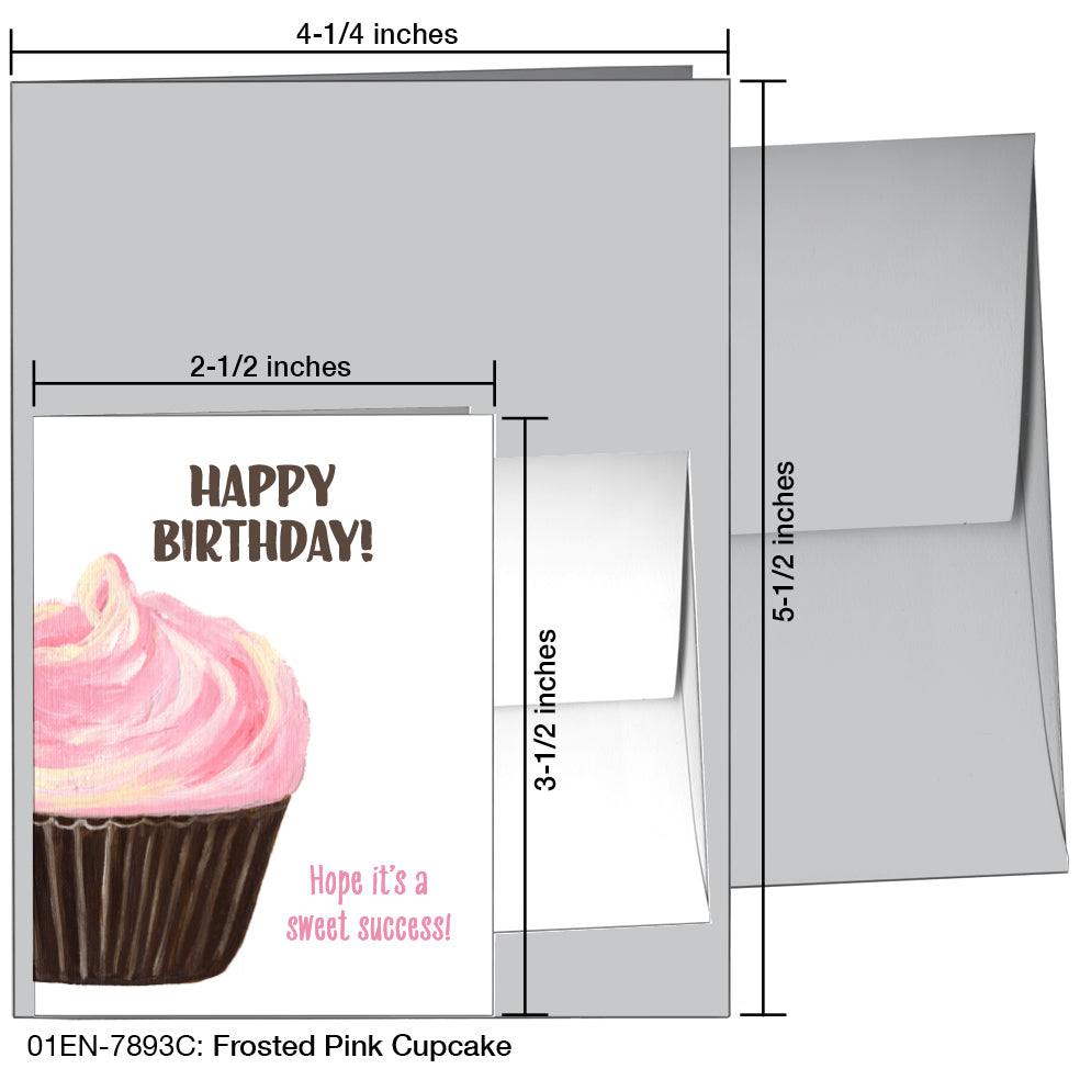 Frosted Pink Cupcake, Greeting Card (7893C)