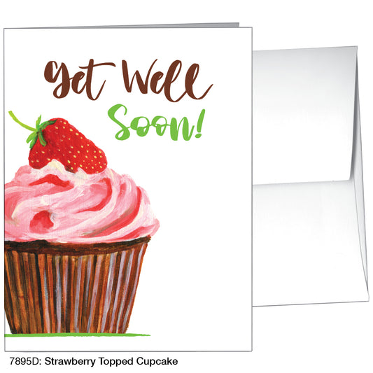 Strawberry Topped Cupcake, Greeting Card (7895D)