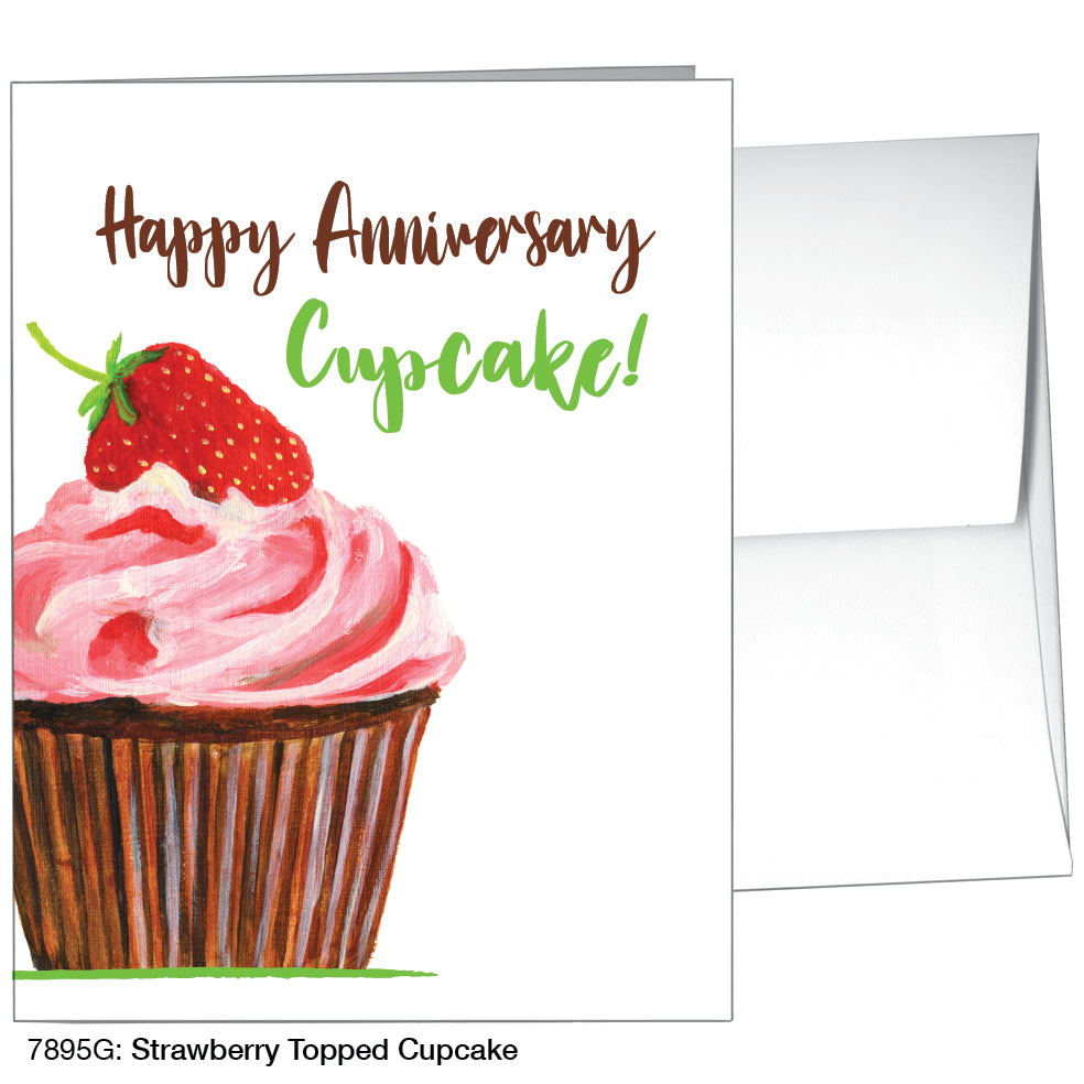 Strawberry Topped Cupcake, Greeting Card (7895G)