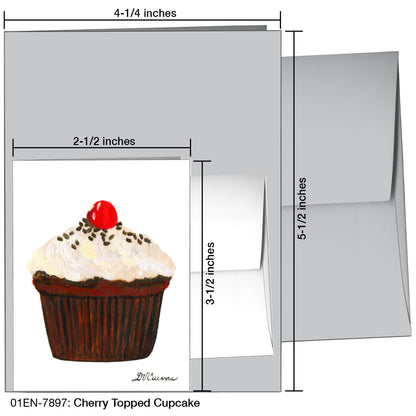 Cherry Topped Cupcake, Greeting Card (7897)