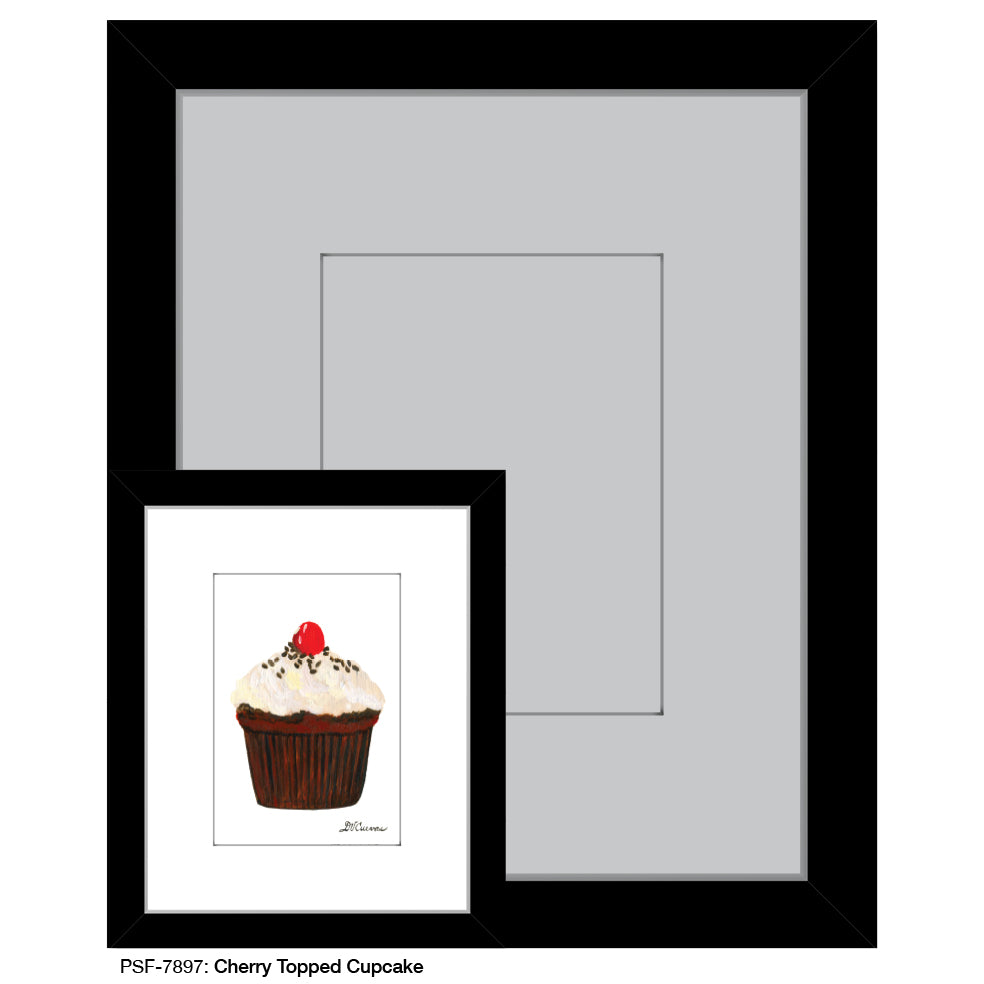 Cherry Topped Cupcake, Print (#7897)