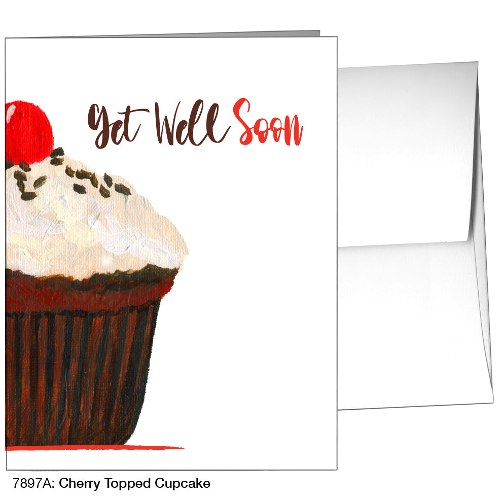 Cherry Topped Cupcake, Greeting Card (7897A)