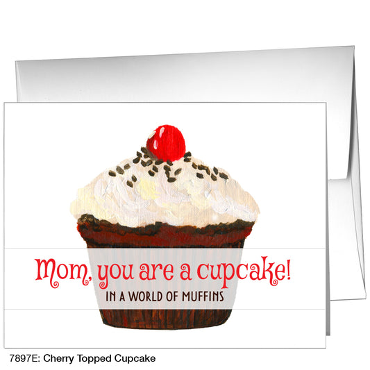 Cherry Topped Cupcake, Greeting Card (7897E)