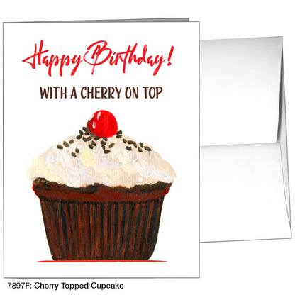 Cherry Topped Cupcake, Greeting Card (7897F)