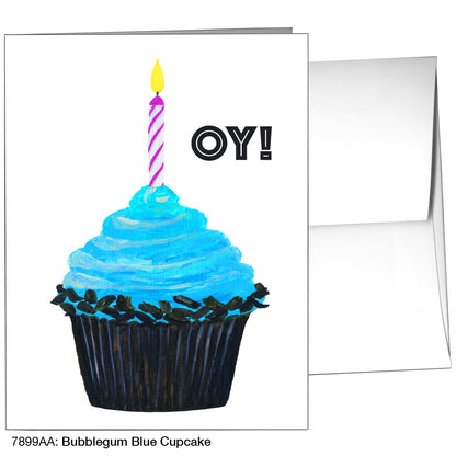 Bubblegum Blue Cupcake, Greeting Card (7899AA)