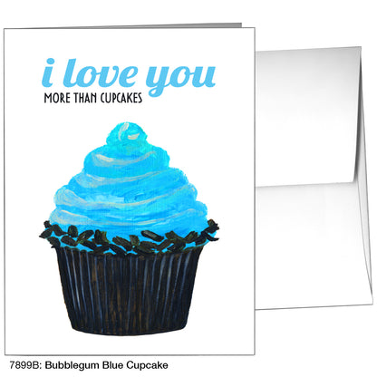 Bubblegum Blue Cupcake, Greeting Card (7899B)