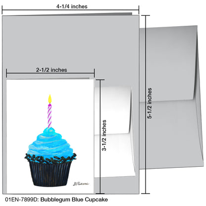 Bubblegum Blue Cupcake, Greeting Card (7899D)