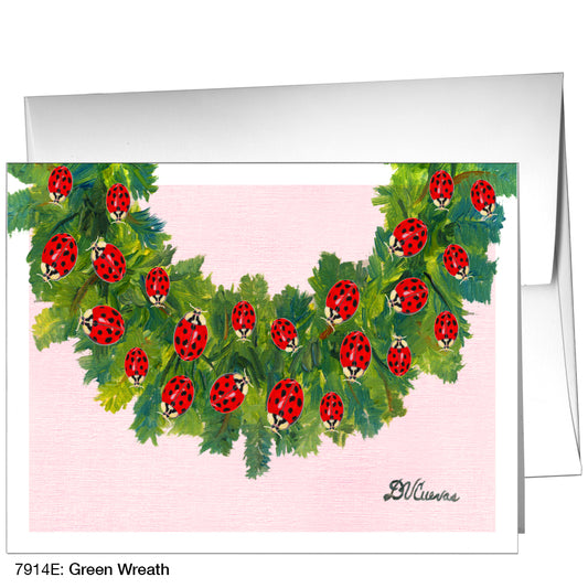 Green Wreath, Greeting Card (7914E)