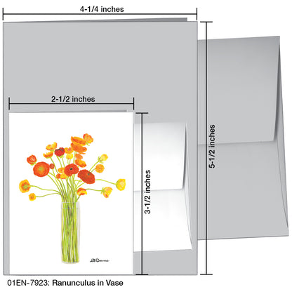 Ranunculus In Vase, Greeting Card (7923)