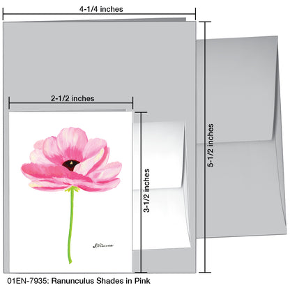 Ranunculus Shades In Pink, Greeting Card (7935)