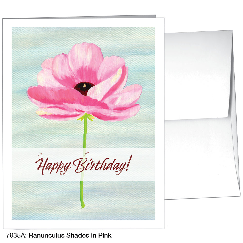 Ranunculus Shades In Pink, Greeting Card (7935A)
