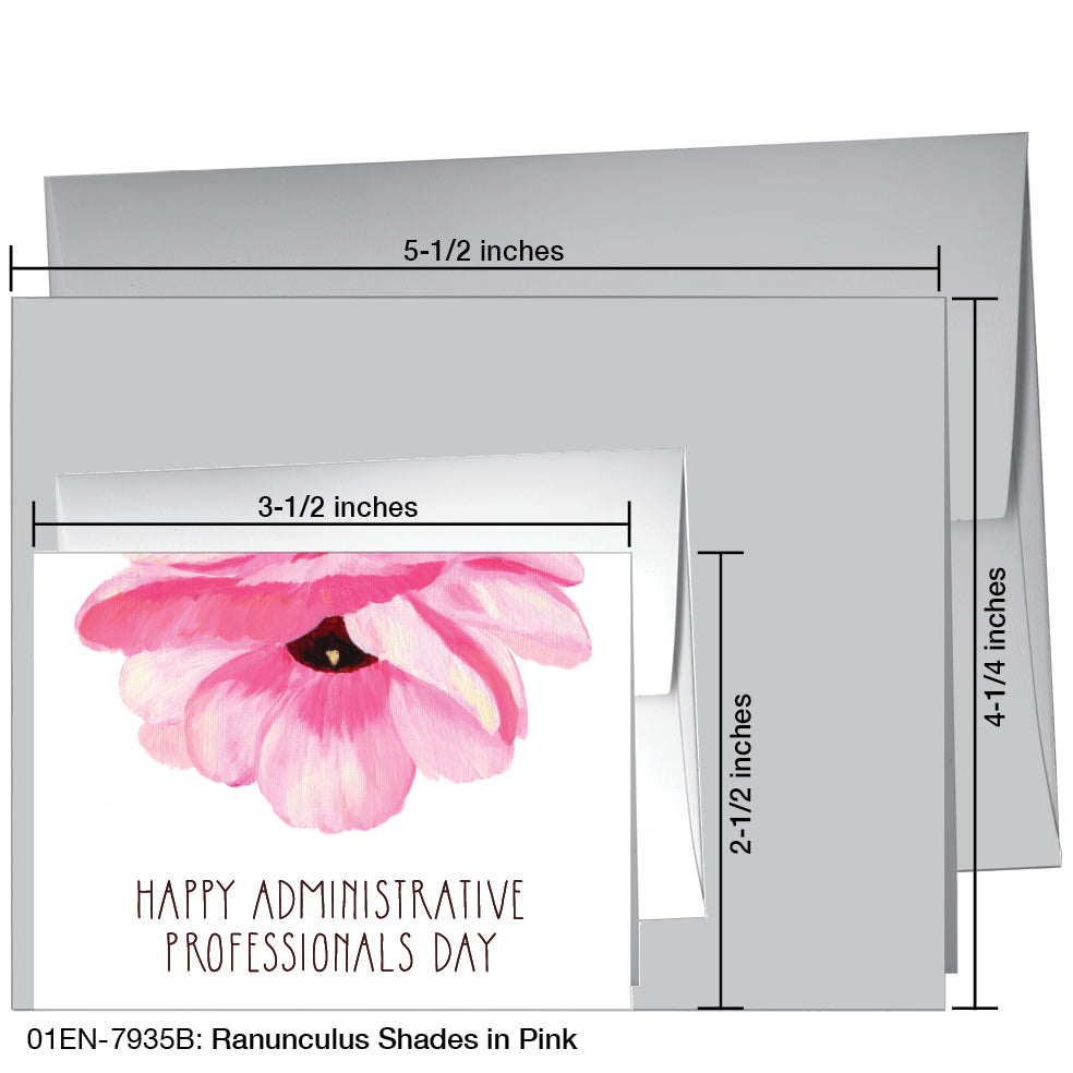 Ranunculus Shades In Pink, Greeting Card (7935B)