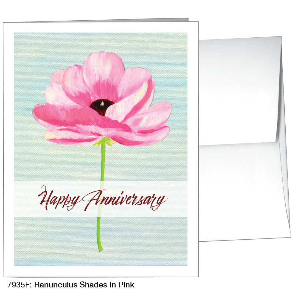 Ranunculus Shades In Pink, Greeting Card (7935F)