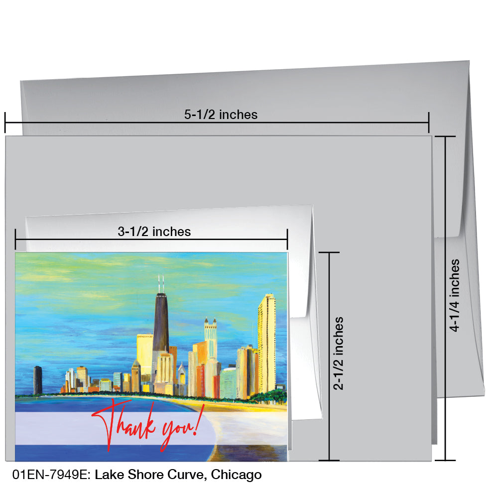 Lake Shore Curve, Chicago, Greeting Card (7949E)