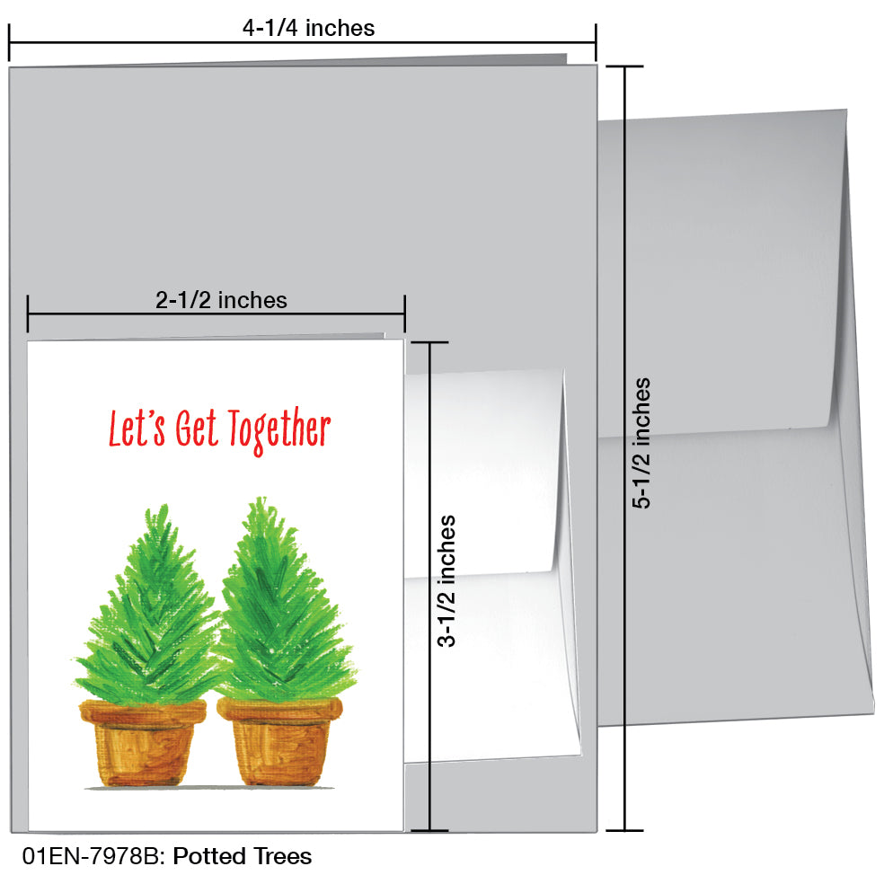 Potted Trees, Greeting Card (7978B)