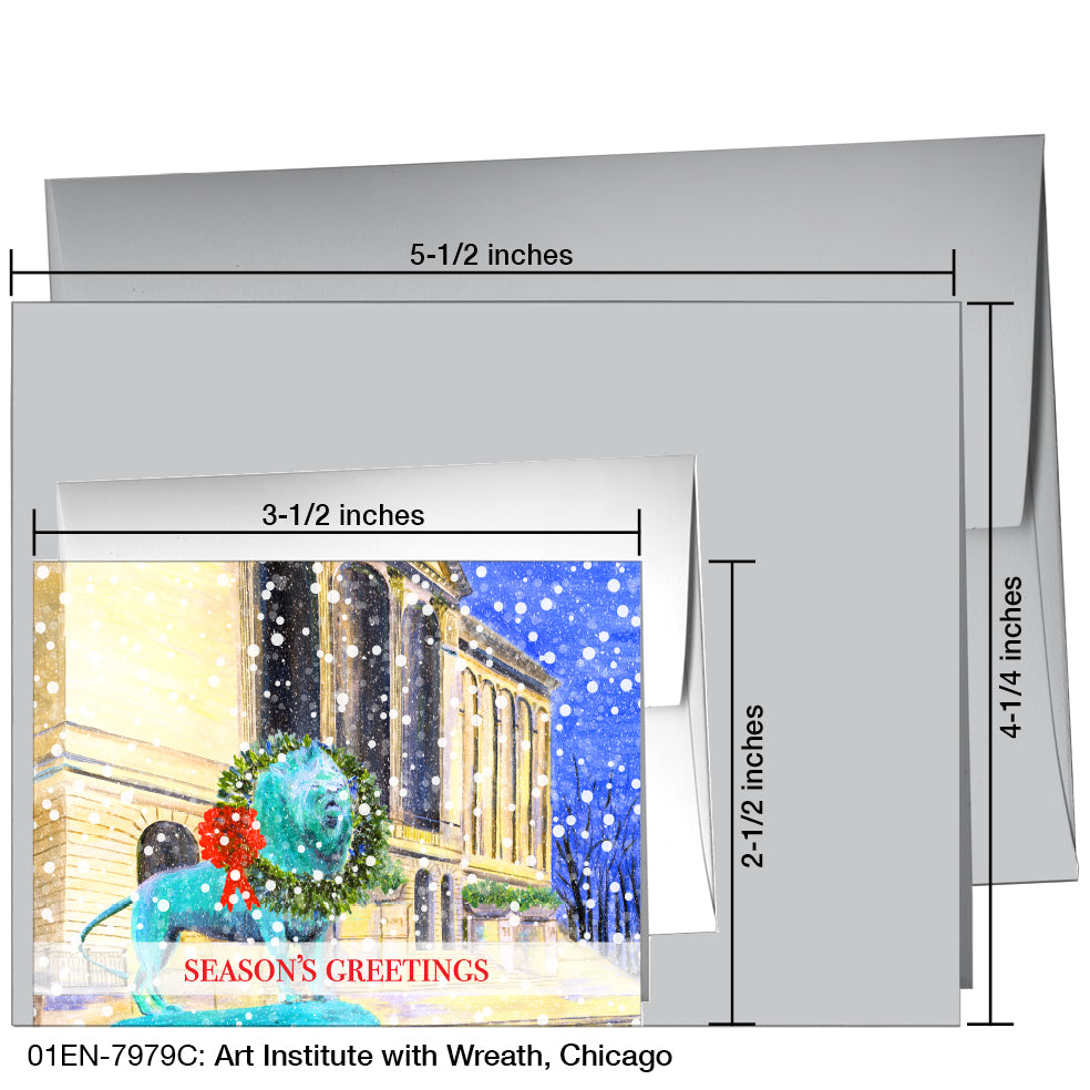 Art Institute With Wreath, Chicago, Greeting Card (7979C)