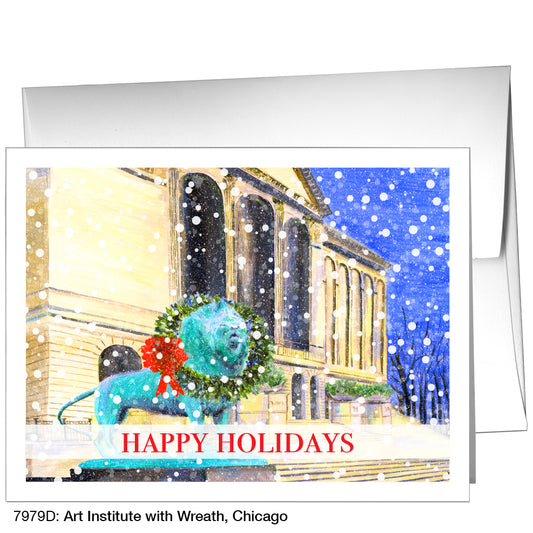 Art Institute With Wreath, Chicago, Greeting Card (7979D)