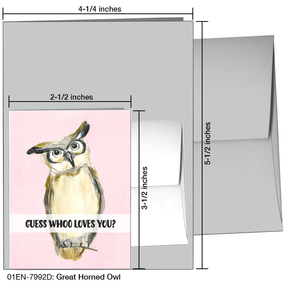 Great Horned Owl, Greeting Card (7992D)