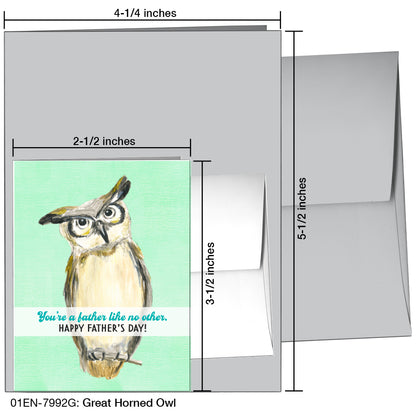 Great Horned Owl, Greeting Card (7992G)