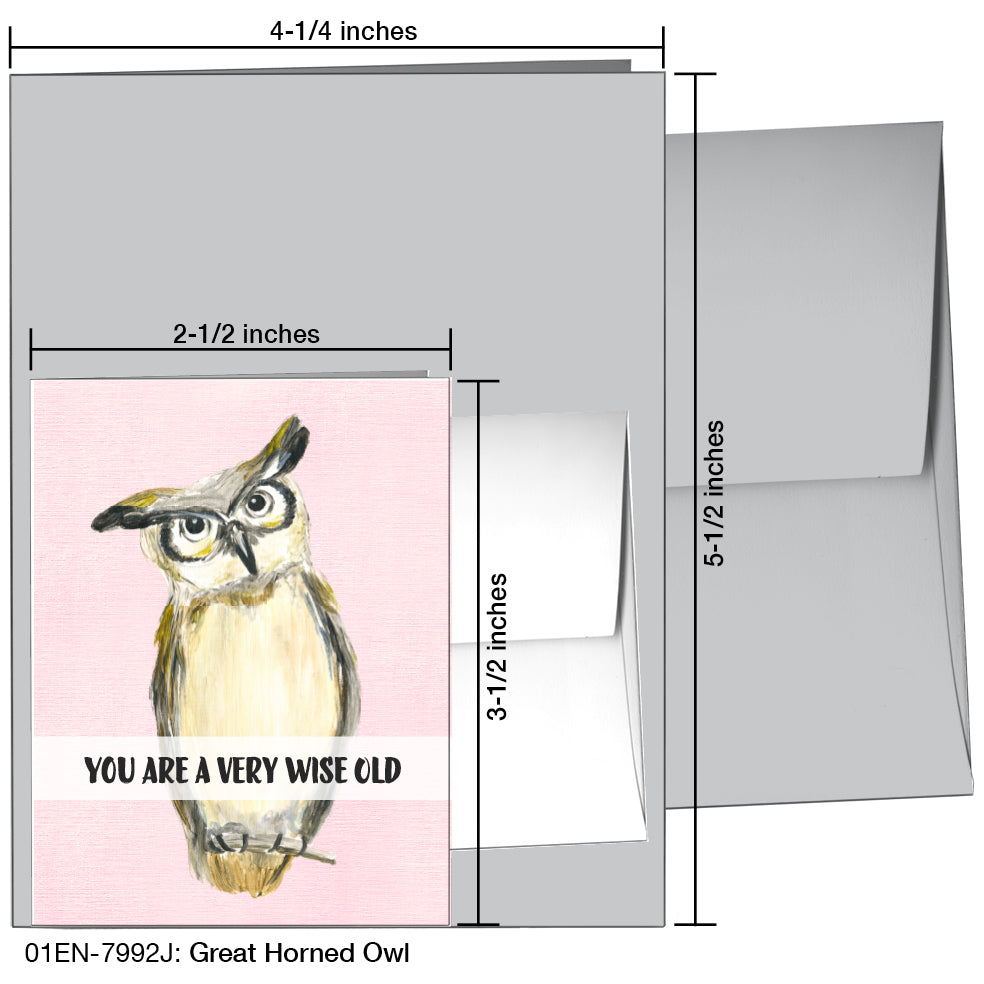 Great Horned Owl, Greeting Card (7992J)