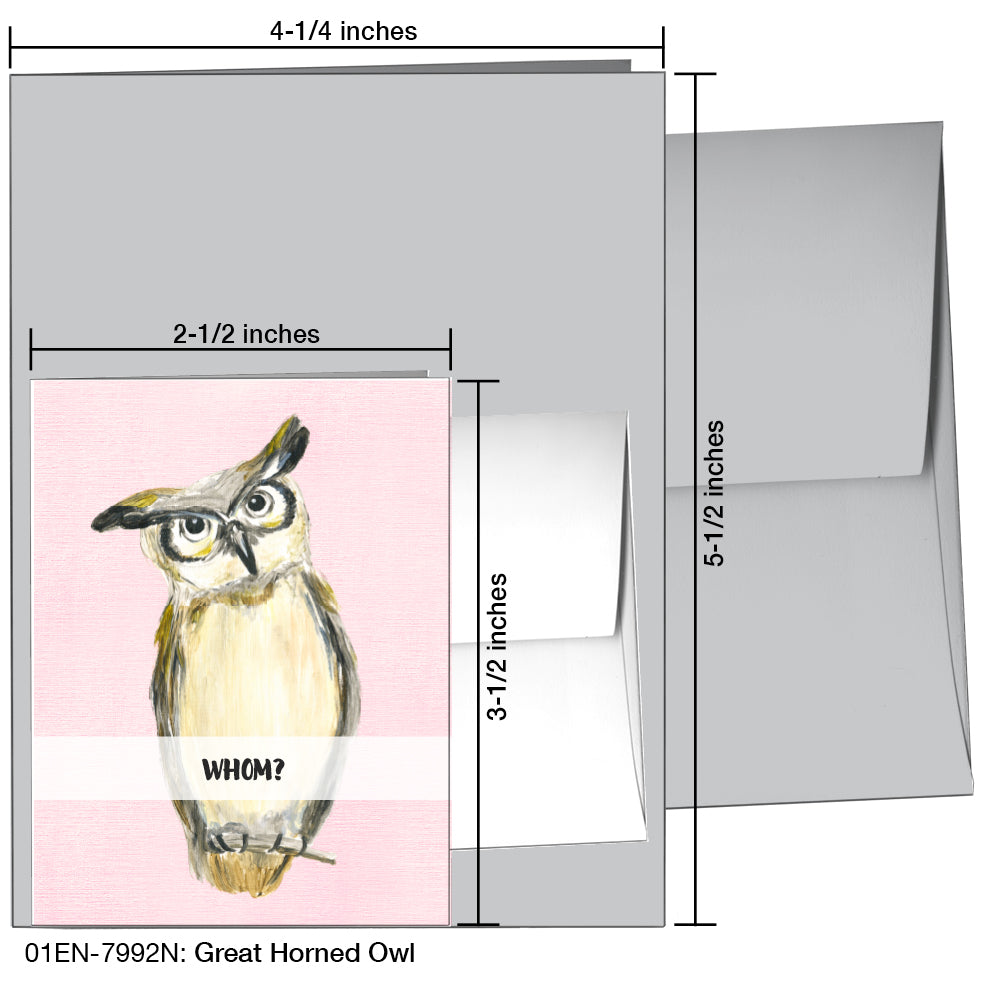 Great Horned Owl, Greeting Card (7992N)