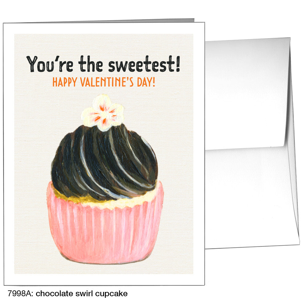 Chocolate Swirl Cupcake, Greeting Card (7998A)