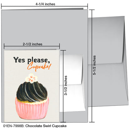 Chocolate Swirl Cupcake, Greeting Card (7998B)