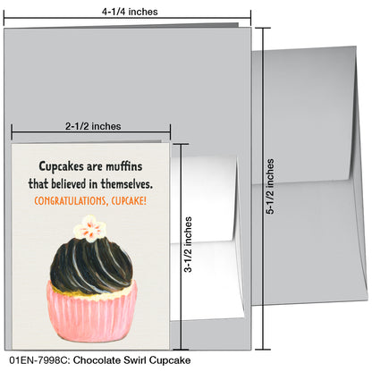 Chocolate Swirl Cupcake, Greeting Card (7998C)