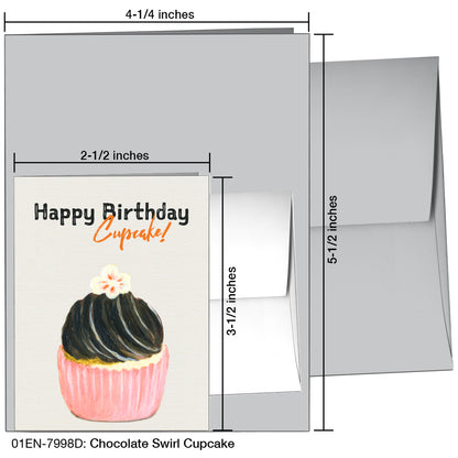 Chocolate Swirl Cupcake, Greeting Card (7998D)