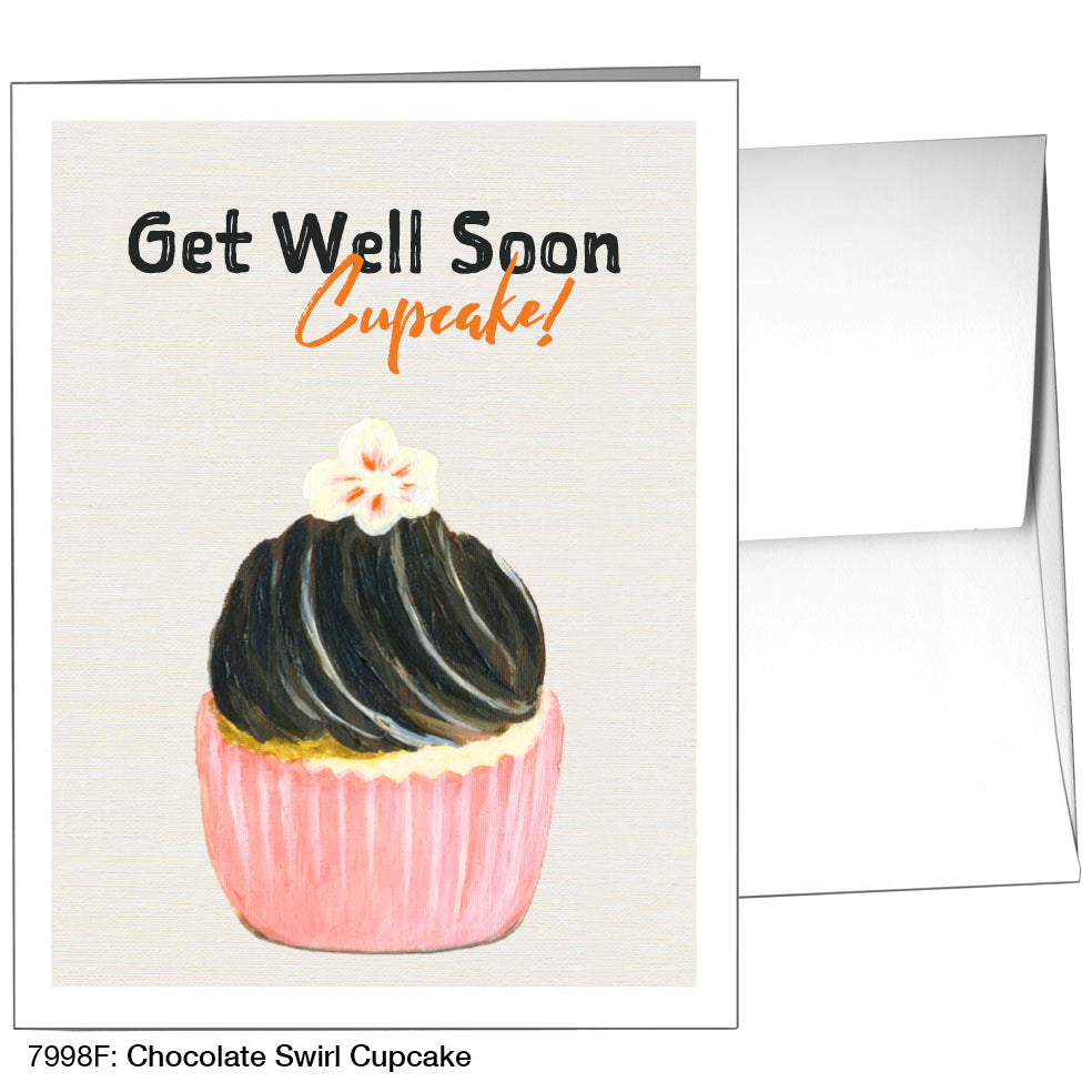 Chocolate Swirl Cupcake, Greeting Card (7998F)