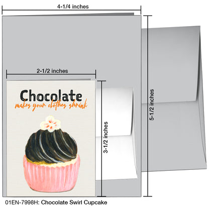 Chocolate Swirl Cupcake, Greeting Card (7998H)