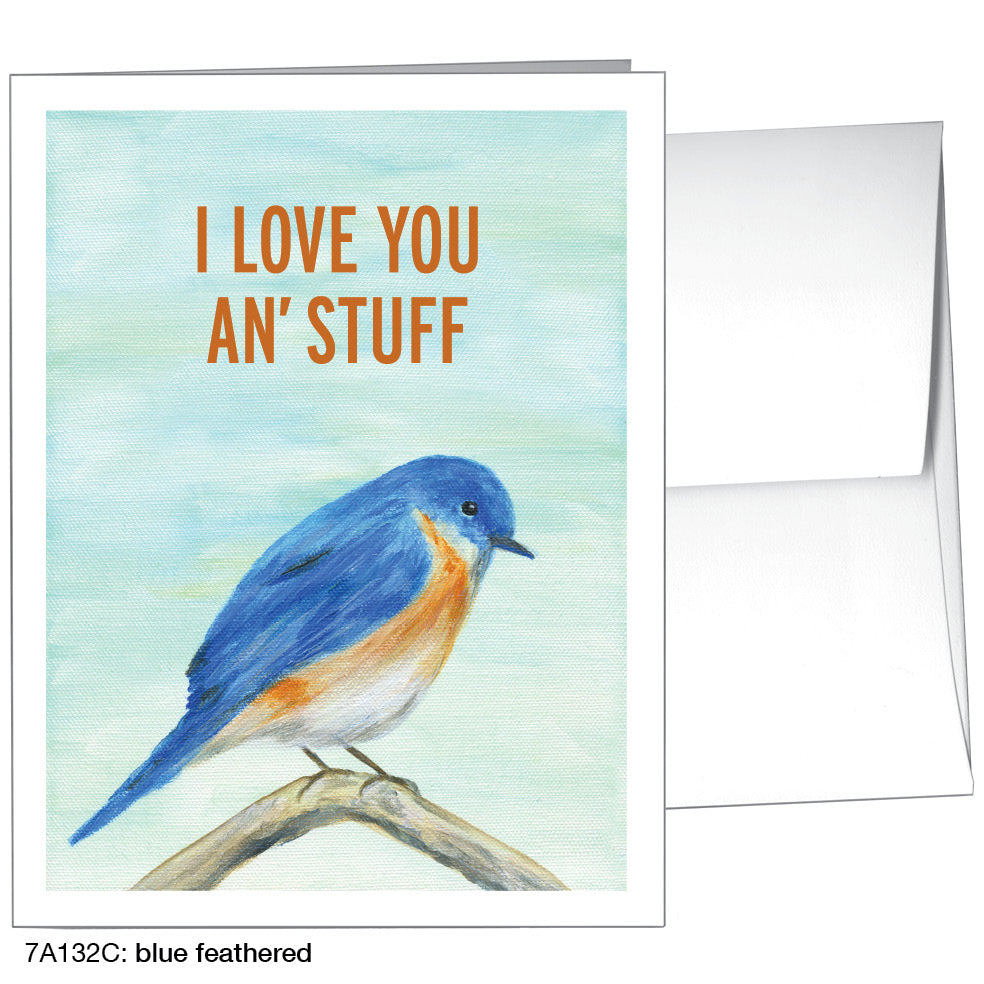 Blue Feathered, Greeting Card (8314C)