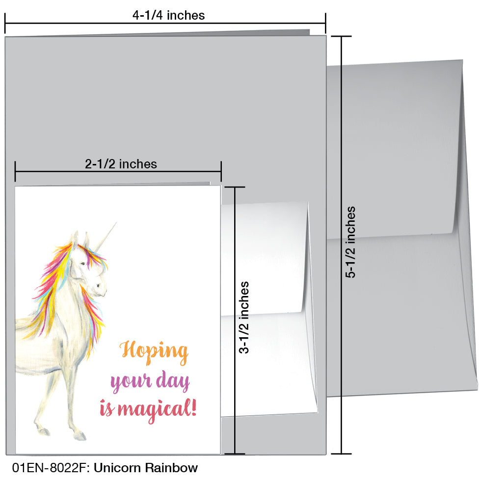 Unicorn Rainbow, Greeting Card (8022F)