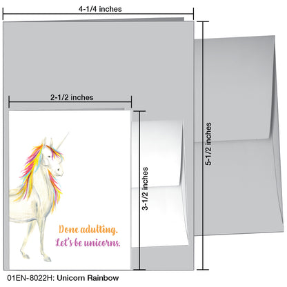 Unicorn Rainbow, Greeting Card (8022H)