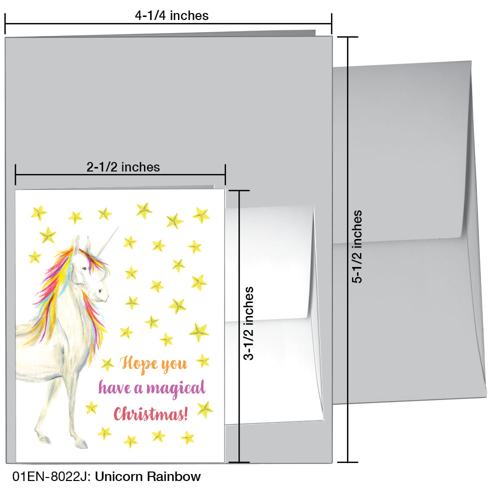 Unicorn Rainbow, Greeting Card (8022J)