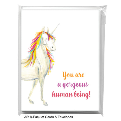 Unicorn Rainbow, Greeting Card (8022R)