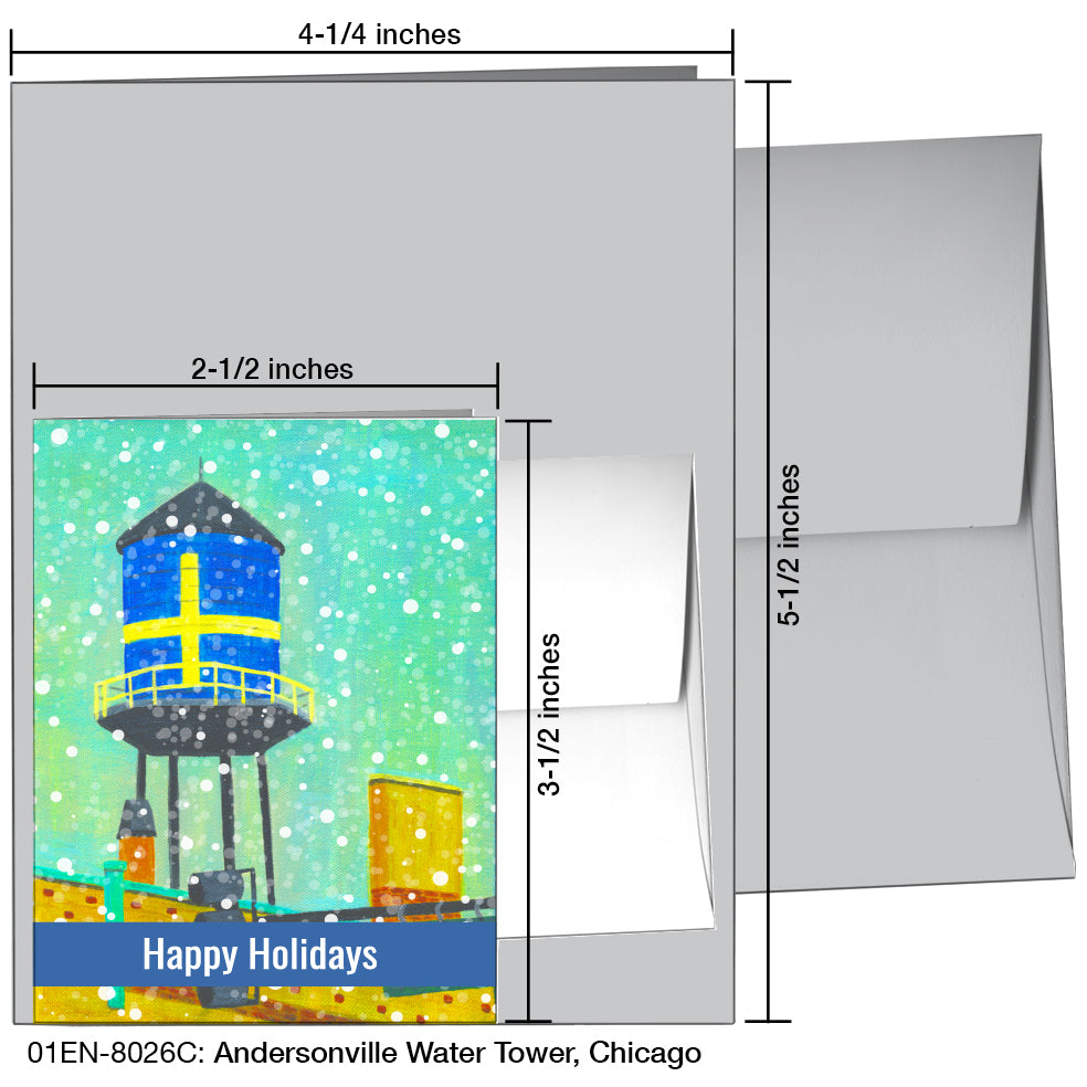 Andersonville Water Tower, Chicago, Greeting Card (8026C)