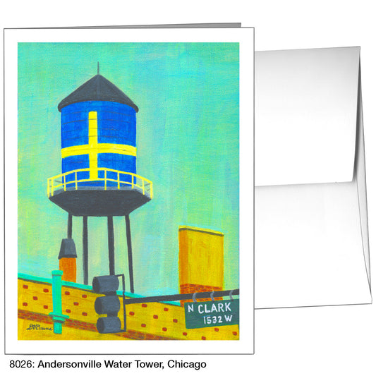 Andersonville Water Tower, Chicago, Greeting Card (8026)