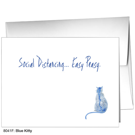 Blue Kitty, Greeting Card (8041F)