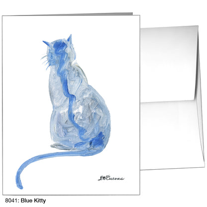 Blue Kitty, Greeting Card (8041)