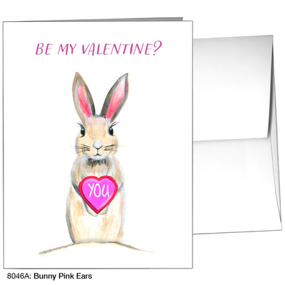 Bunny Pink Ears, Greeting Card (8046A)