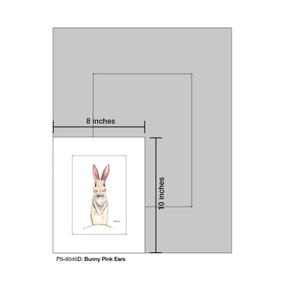 Bunny Pink Ears, Print (#8046D)