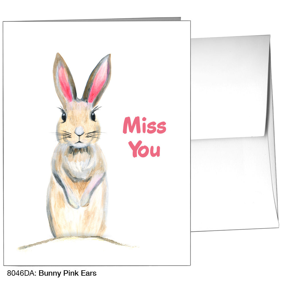 Bunny Pink Ears, Greeting Card (8046DA)