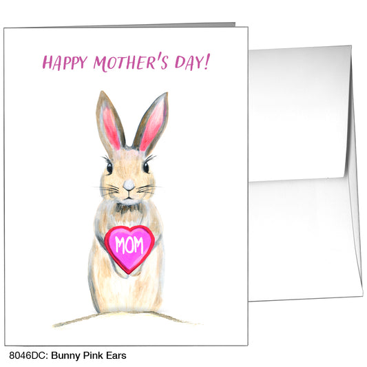 Bunny Pink Ears, Greeting Card (8046DC)