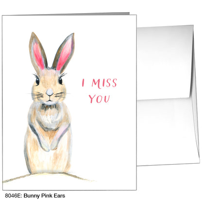 Bunny Pink Ears, Greeting Card (8046E)