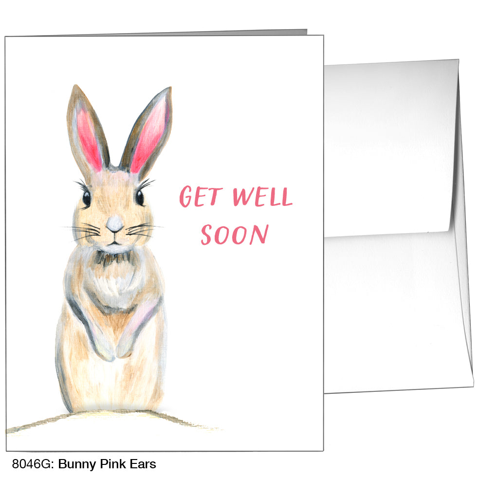 Bunny Pink Ears, Greeting Card (8046G)