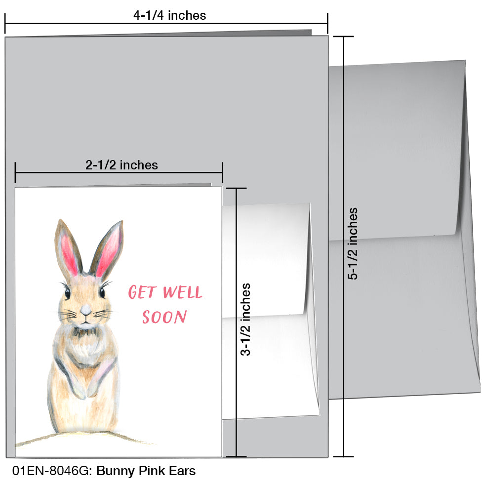 Bunny Pink Ears, Greeting Card (8046G)
