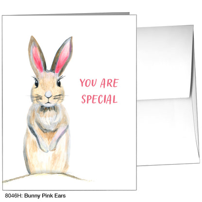 Bunny Pink Ears, Greeting Card (8046H)